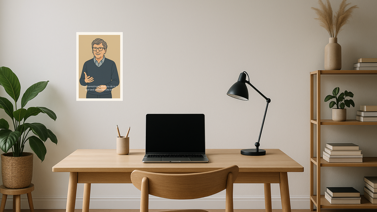 Affiche Bill Gates - Iconic Taupe