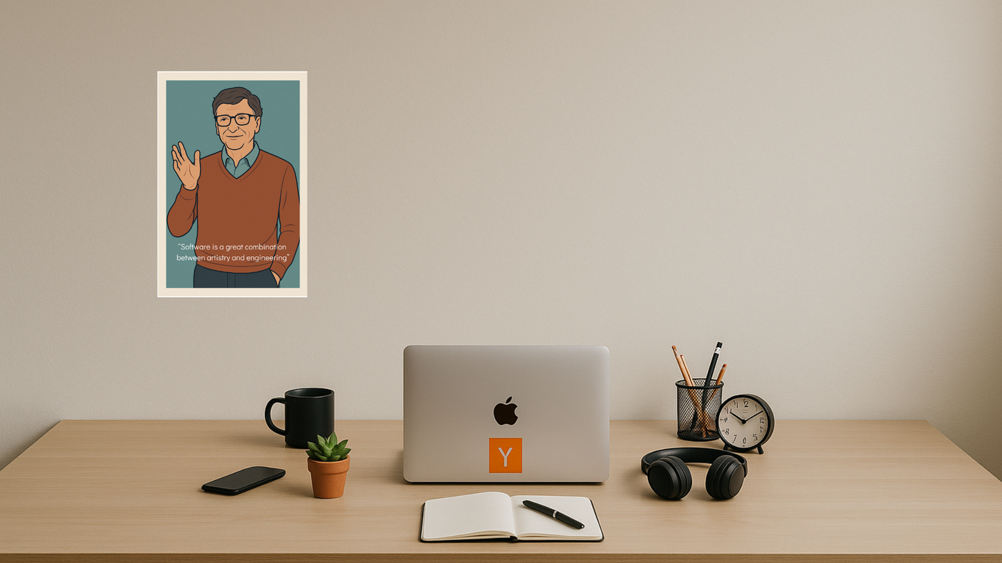 Affiche Bill Gates - Iconic Verdant