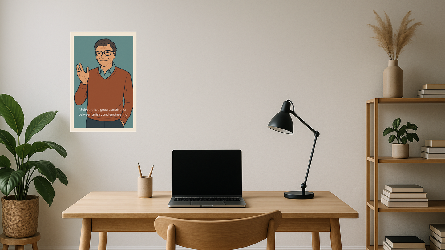 Affiche Bill Gates - Iconic Verdant