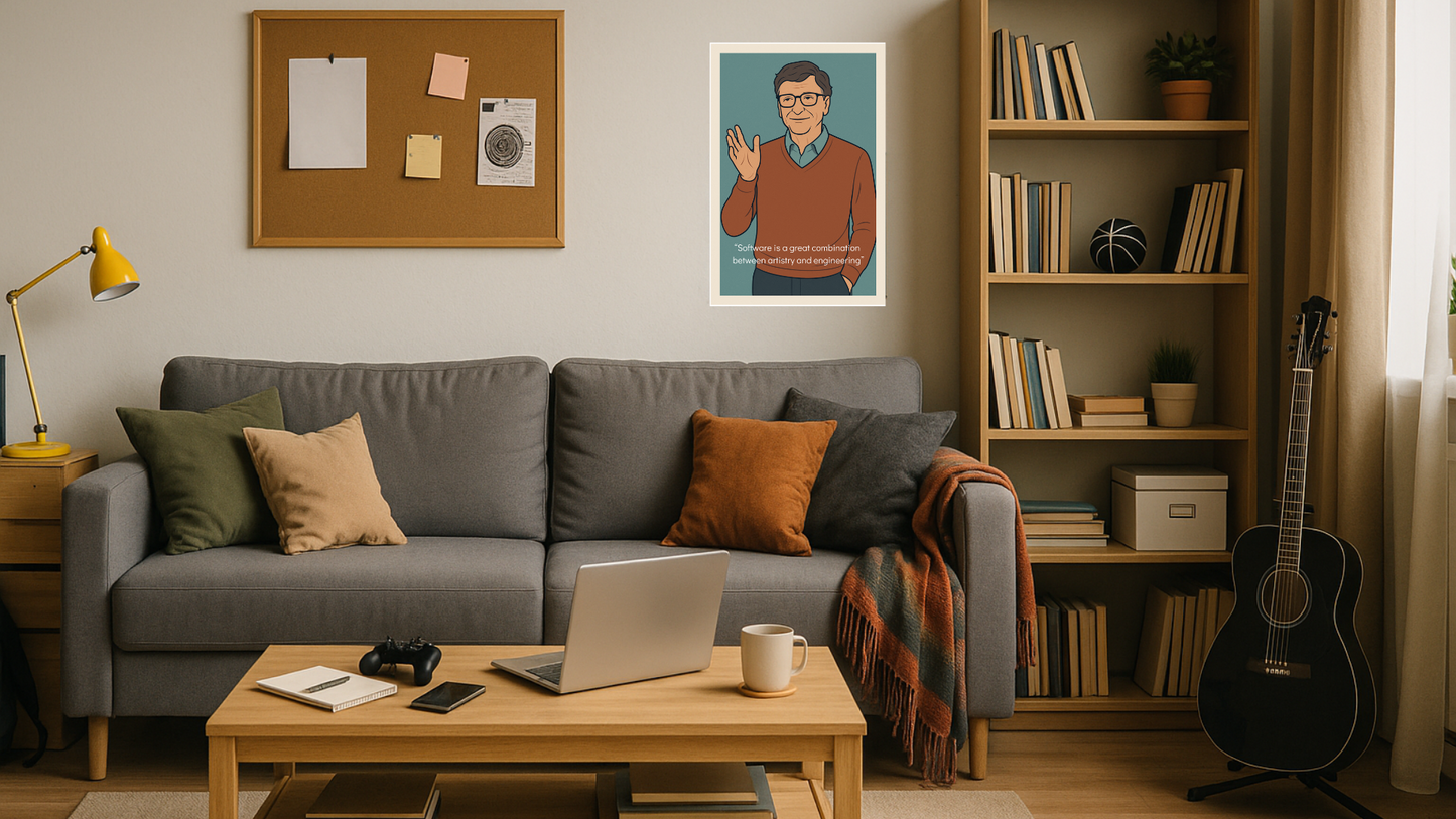 Affiche Bill Gates - Iconic Verdant