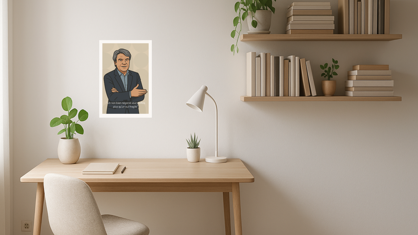 Affiche Bernard Tapie - Iconic Greige