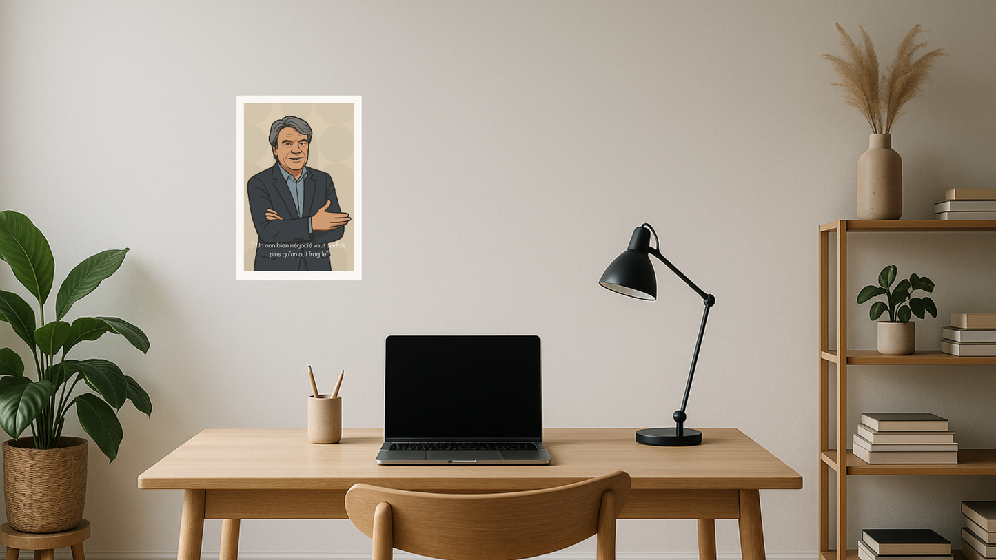 Affiche Bernard Tapie - Iconic Greige