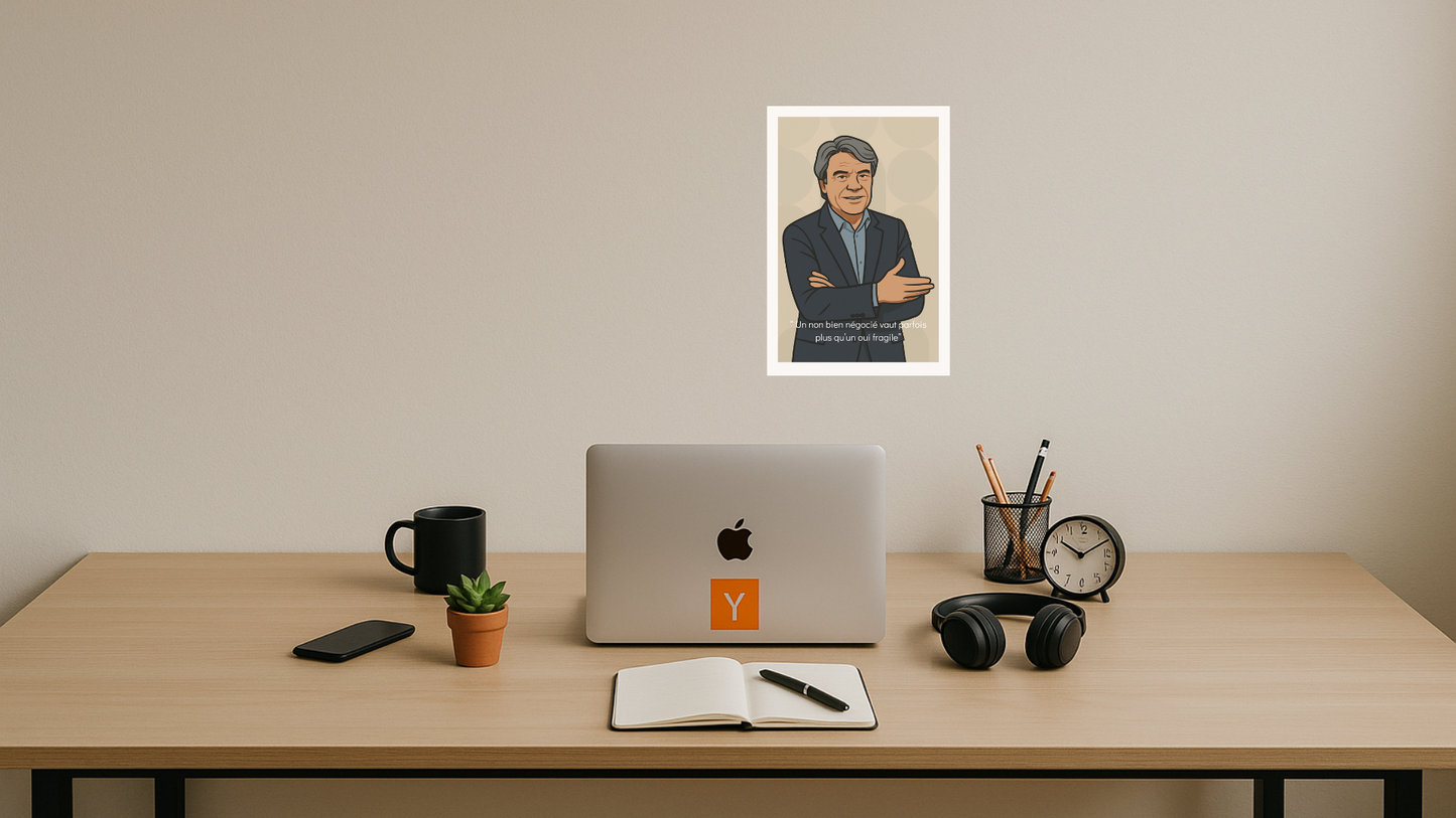 Affiche Bernard Tapie - Iconic Greige