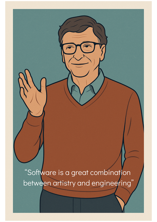 Affiche Bill Gates - Iconic Verdant