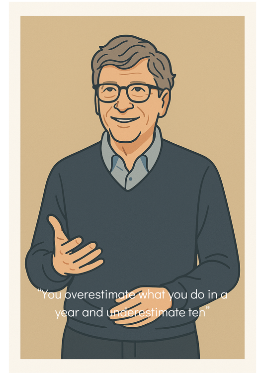 Affiche Bill Gates - Iconic Taupe