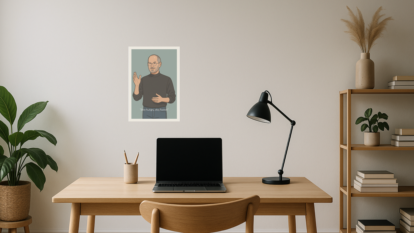 Affiche Steve Jobs - Iconic Brume Teal