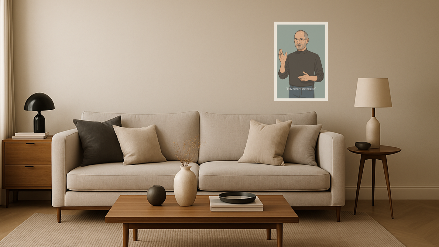 Affiche Steve Jobs - Iconic Brume Teal