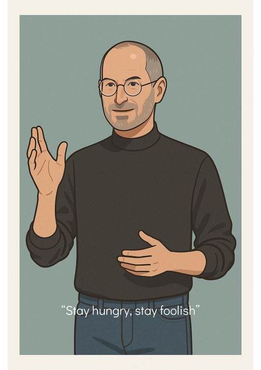 Affiche Steve Jobs - Iconic Brume Teal